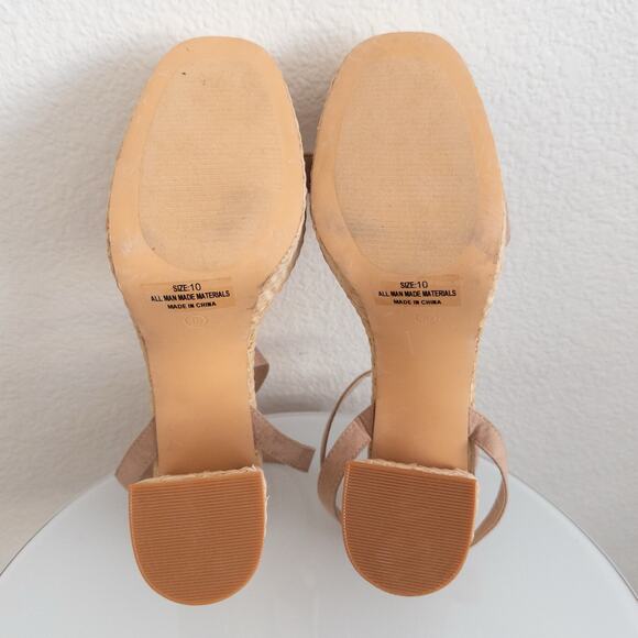 Lulus Raffia Platform Strappy Sandals Size 10 - Picture 6 of 7